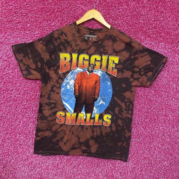 Biggie Smalls Kingpin of Planet Earth Hip Hop Bleach Dye Large - Picture 3 of 4